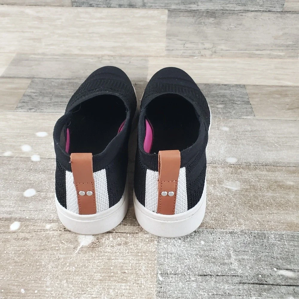 Ryka Hera Womens Loafers Sz 6.5 M Casual Black White Round Toe Slip-On Sneakers